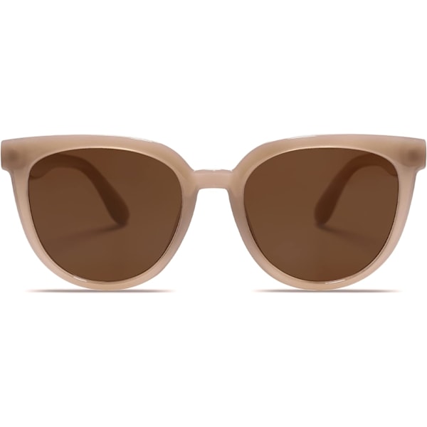 Round Polarised Sunglasses for Men and Women, Classic Retro Style, UV400 SJ2175 C04 Brown Frame/Brown Lens