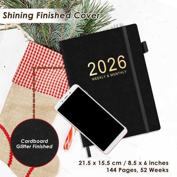 A5 2026 Planlegger 15×21.5cm (Grønnsaksdesign), Månedsplan, Januar-Desember