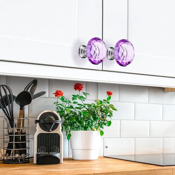 ING 8 runde skabsknopper - 30 mm diameter - skabsgreb - møbelgreb - (pink)