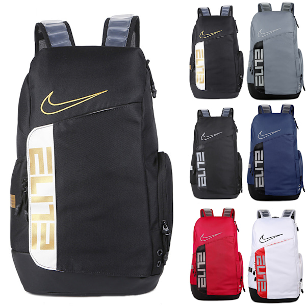 Nikes Elite Pro Basketboll Ryggsäck Skolväska Unisex Gym Sport Resväska Black Gold