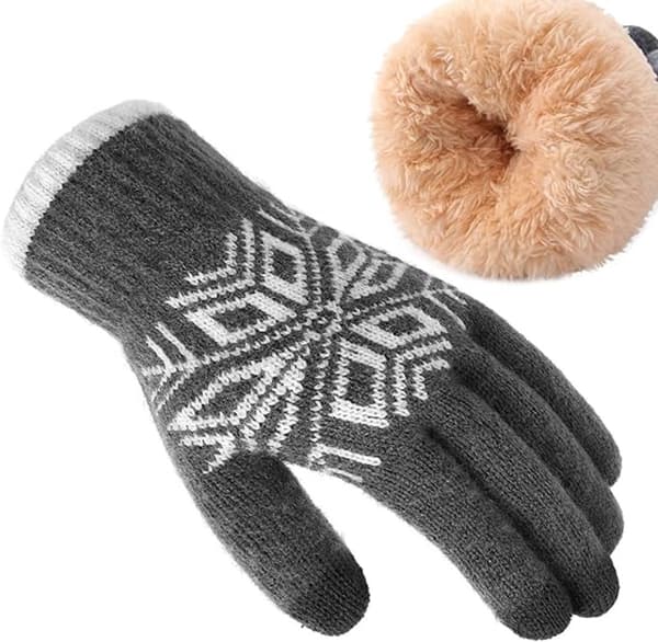 Damhandskar Herrhandskar Unisexhandskar Vinterhandskar Stickade handskar med fleecefoder Pekskärmshandskar Extra tjocka handskar Varma och extra grå