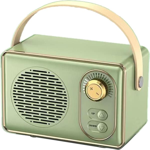 Högkvalitativ Retro Bluetooth-högtalare, Bluetooth-högtalare, med Ultralång Batteritid, grön
