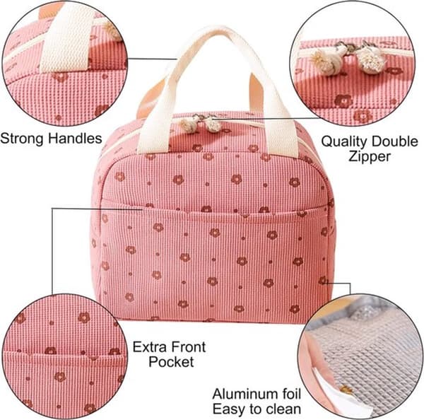 Kjølebag - Isolert lunsjbag for kvinner - Rosa kjøleboks