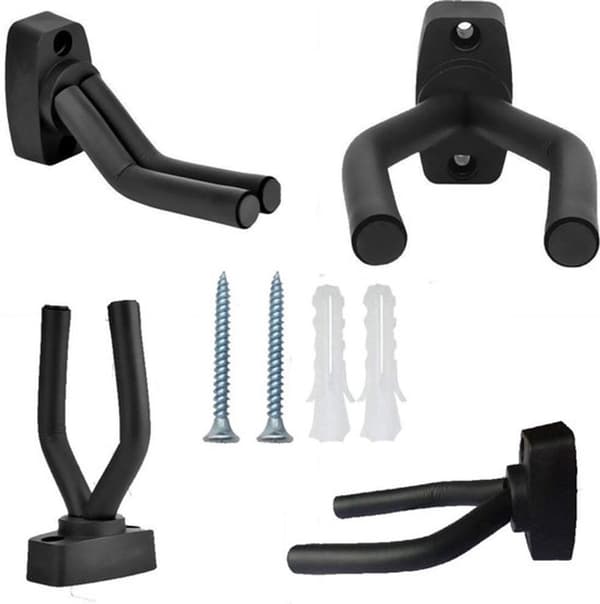Väggfästen för gitarr, 2-pack, kompatibla med gitarrer, basar och ukuleler.