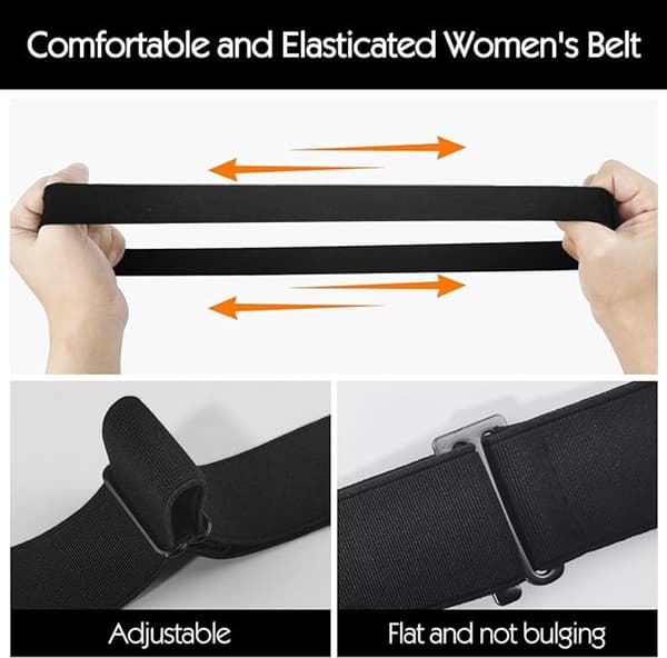 Spennefritt usynlig elastisk midjebånd, 3-pakning, 100 cm, unisex.