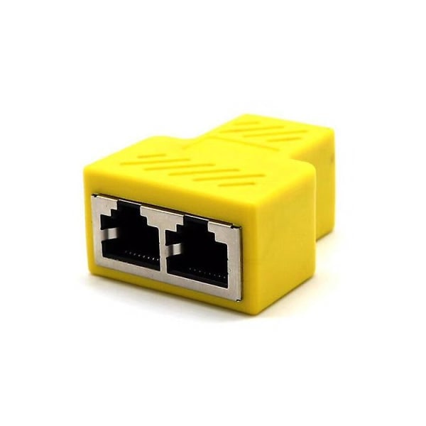 1 kpl Cat6 RJ45 8p8c -liitin kaksois-RJ45-jakajaksi verkko Ethernet-laajennuskaapeliadapteri