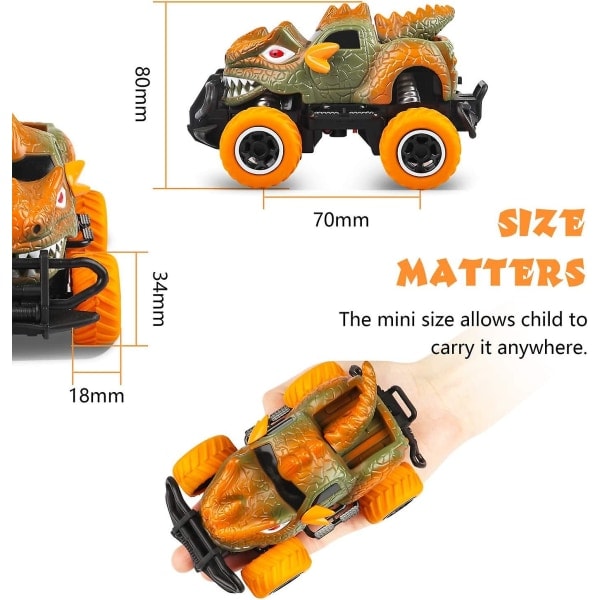 Fjärrstyrda dinosauriebilar för 4-5 år gamla pojkar, Mini Dino-bilar för barnleksaker i åldern 3-6 Rc Race Trucks, 2021 Monster Truck för...