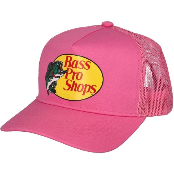 Quick Shop Bass Pro Shop Men's Trucker Hat Mesh Cap - Adjustable Snapback Closure - Perfect for Hunting and Fishing (FMY) Hot Pink Hot Pink One Size