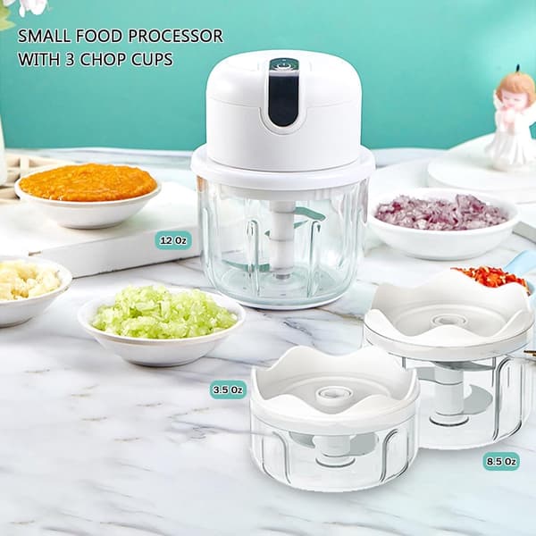 Trådløs elektrisk hvidløgshakker, 250 ml, mini foodprocessor, pink