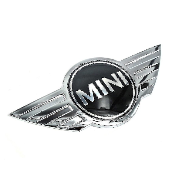 Krom/svart Mini Cooper-emblem för främre grill, motorhuv, baklucka, bagagelucka, dekal