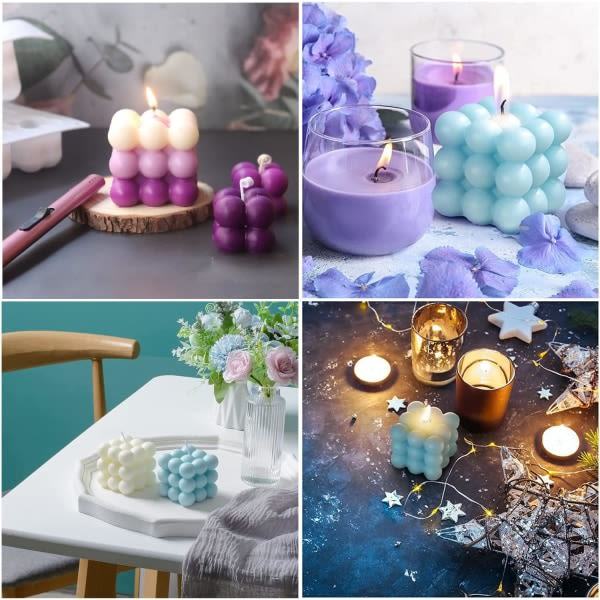 6-håls silikon 3D bubbelformar för att göra ljus, form