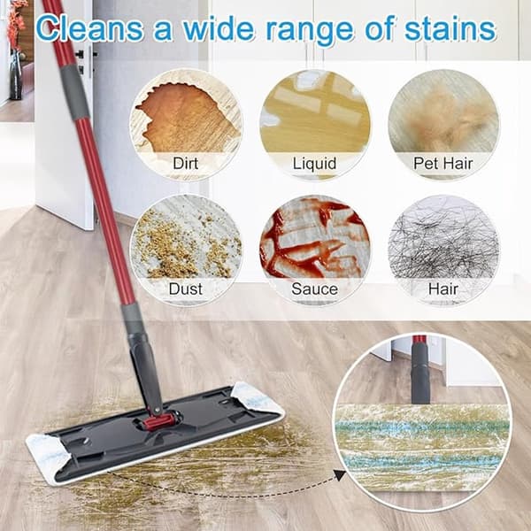 ING 10-pakning moppepute passer til Cedar H2pro moppesystem 11 x 40,5 cm Gjenbrukbar passer til Vileda H2pro flatmopp påfyll moppehode moppeputer maskinvaskbar moppeklut