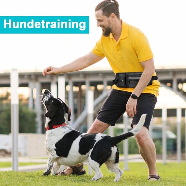 ING Godbitpose for hunder - Matpose, hundetreningspose, justerbart midjebånd, hundehoftveske, tilbehør med bæsjeposedispenser