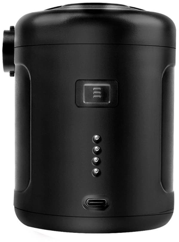 Bærbar elektrisk luftpumpe, 6000mAh, for oppblåsing av luftmadrasser, svart.