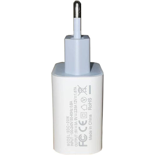 iPhone kompatibel 12/13/14/15/16 MAX PRO PLUS USB-C Väggadapter 20W PD (1-PACK)
