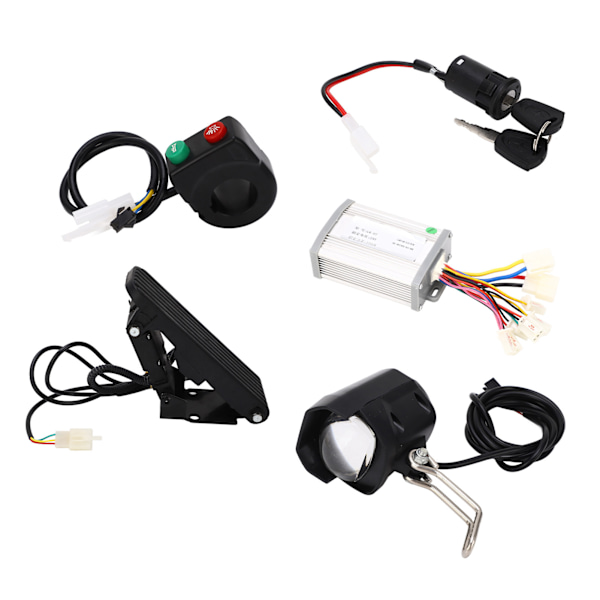 24V 1000W Motorstyrenhet Fotpedal Huvudlampa Strömbrytare Kit Elcykel Trehjuling Scooter Konverteringskit