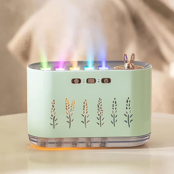 5-dyse kjølig tåke luftfukter med musikksensor og 20-fargers LED-lys diffuser 700ml eterisk olje diffuser automatisk avstengningsfunksjon