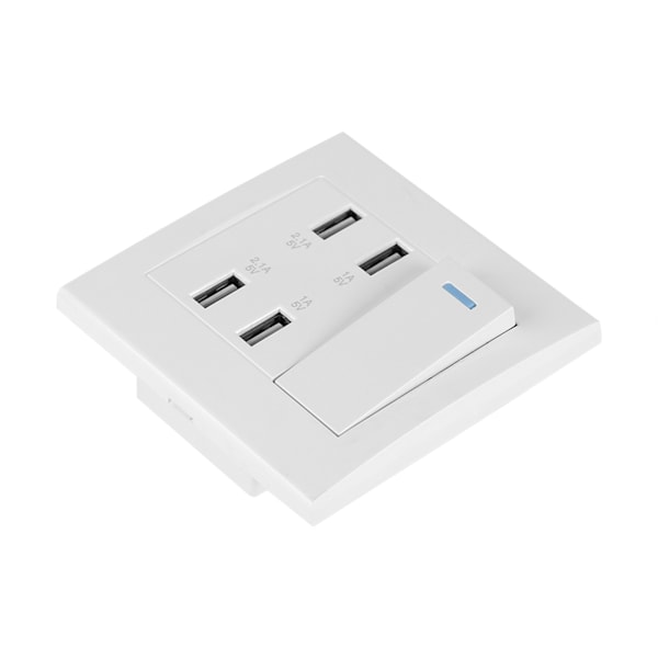 Seinään asennettava USB-virtalähde kytkimellä 5V 2.1A/1A 4100mA (220~250V)