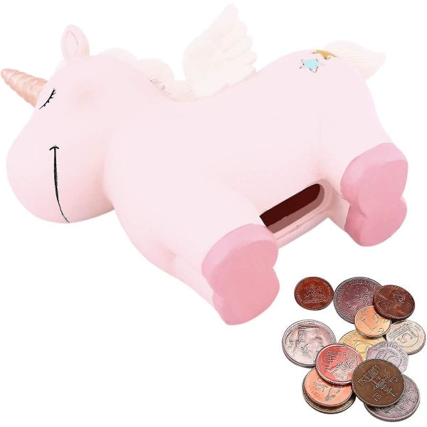 Ihana sateenkaari-yksisarvinen säästöpossu tytöille, Resin Unicorn Piggy Bank -lelut, lasten rahasäiliöt kolikkosäiliöt, Yksisarvinen lahjat 6/7/8-vuotiaille tytöille, paras-