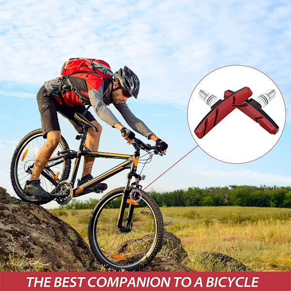 4 st Cykelbromsbelägg V-bromsar 70mm Ljudlösa och halkfria belägg för mountainbikes och racercyklar