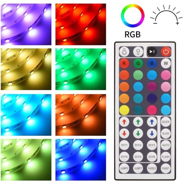 DC12V RGB LED Controller med 44-tasters fjernbetjening - Kontrolboks til 2835 5050 RGB lysstrimler - [LGL] Som vist