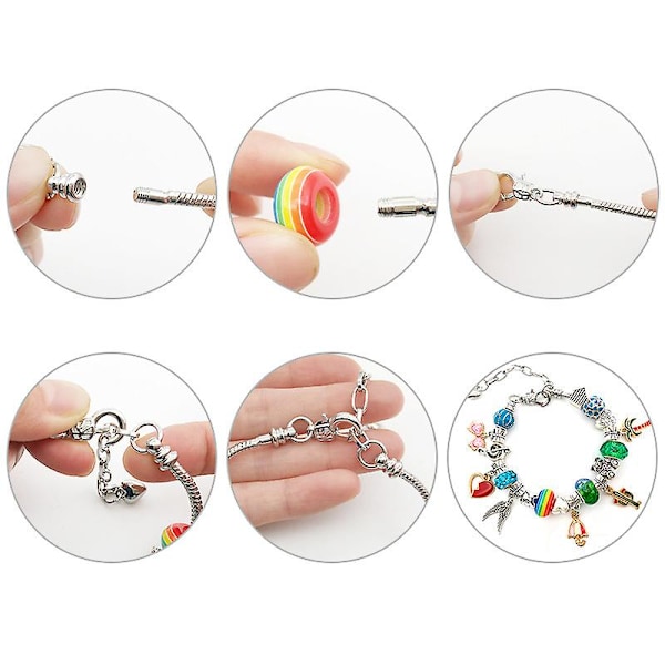 Bracelet Making Kit For Jewelry Making Alloy Antique Silver Pendant Adjustable Bracelet Bracelet Set