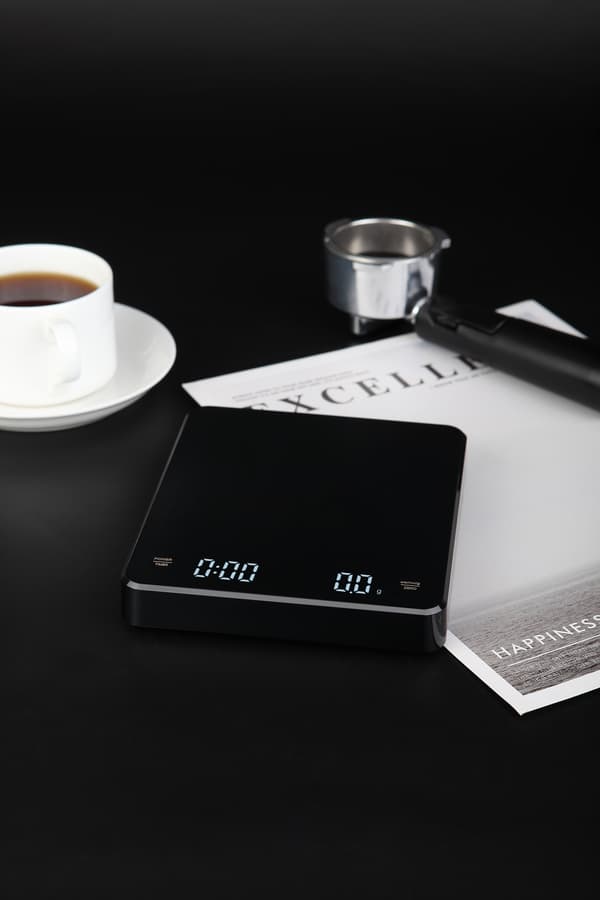 Laderbar Kaffevekt med Timer 3 kg / 0,1 g