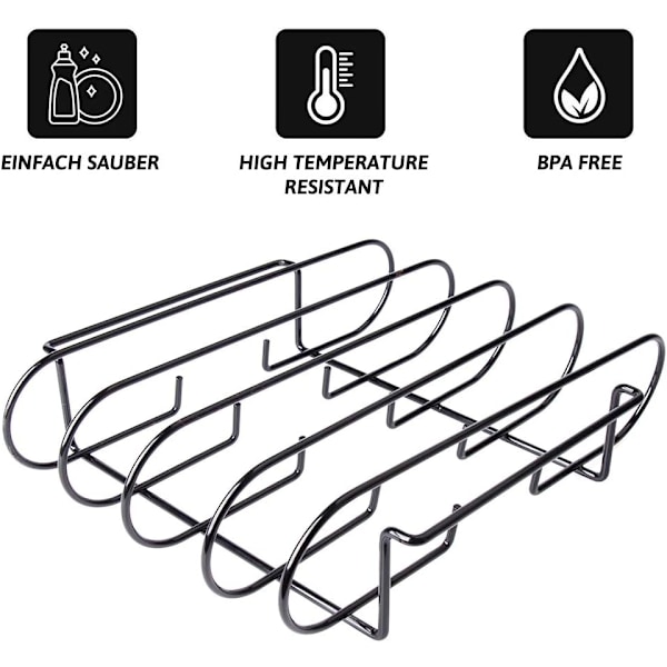 Ripchen Ribbeholder, BBQ Grillrist for Lammekoteletter, Biff, Ribber, Passer for Gass- og Kullgrill, Spare Ribbeholder BBQ-verktøy