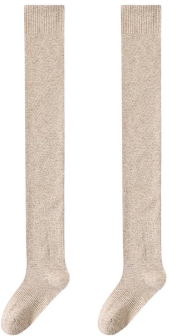ING Knestrømper - Over-kneet strømper - 100 cm lengde - Størrelser 36-40 - Havrefarge