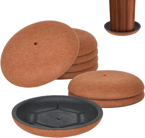 Tunga Möbelglidare, 8-pack, Möbelskydd, Återanvändbart Rep- och Ljudskydd, Brun