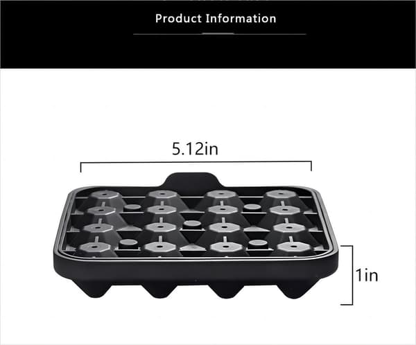 Isbitsform - 2-pack isbitsformar med lock - Mini-diamantformade isbitar - 16 isbitar per fack - BPA-fri - Enkel att lossa