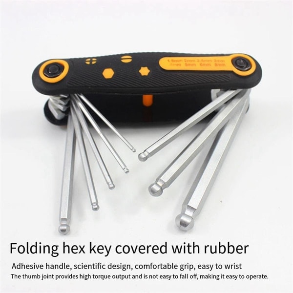 Folding Hex Nøkkelsett Utvidet Kulehode Hex Skrutrekker Hex Nøkkel Jernvare Tilbehør ([HK])