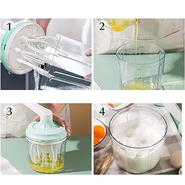 Manuel piskeris husholdningsmixer - 1200 ml håndpiskeris til bagning og madlavning