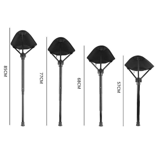 Fällbar Bärbar Pall, Justerbar Höjd Utomhus Fiske Stol, 3 Växlar, Kompakt Design