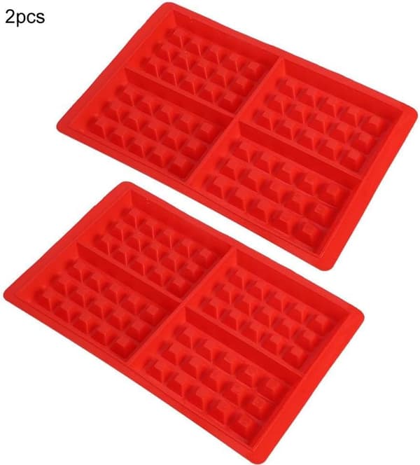2 stk. Formkaker, Våffelform Silikon, Kakform Isbit Brødform 4-in-1 Square Waffles