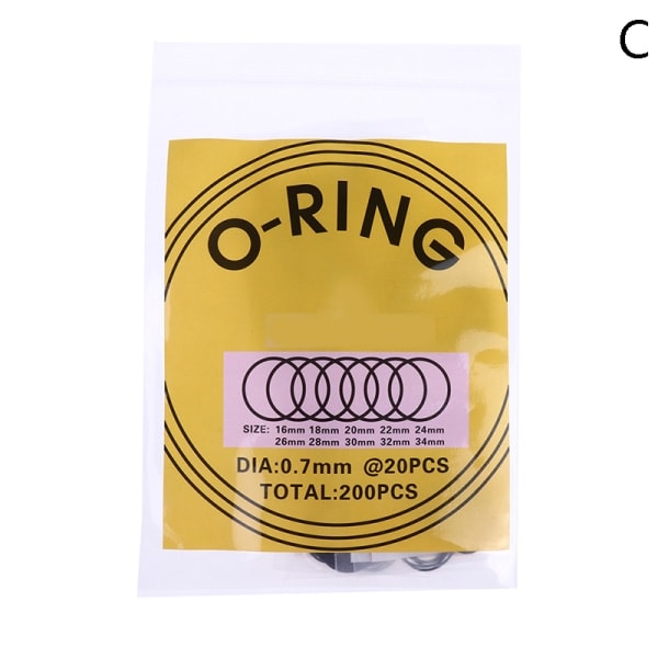 200 stk. Vandtætte O-ringe til ure 0,6 mm
