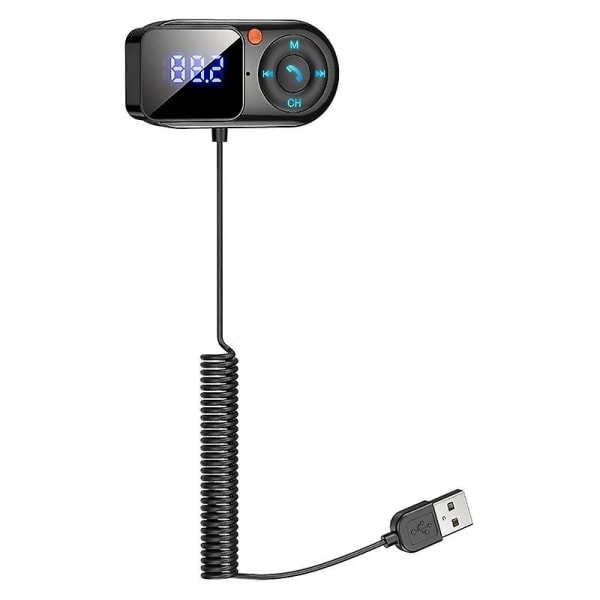 Wireless Bluetooth 5.0 FM Transmitter - Car Audio Receiver, Handsfree MP3 Player with Built-in Microphone