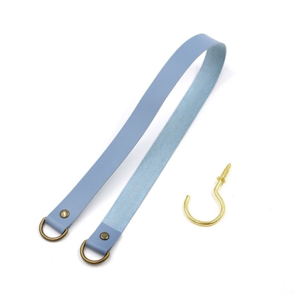 Gardinholder Rep Læder Tiebacks LYSEBLÅ light blue