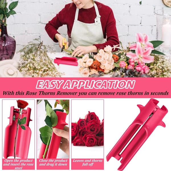 Rose tornfjerner, bladfjerner, egnet for hager og blomsterhandlere, 15,24 cm (rosa)