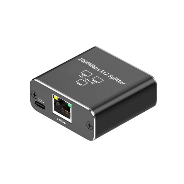Gigabit Ethernet Splitter 1 Ind 2 Ud 1000mbps - Lan/Internet Kabel Splitter - Cat5/6/7 Splitter, Rj45 Netværksforlænger