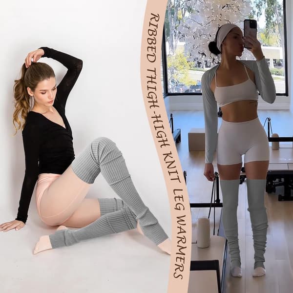 Over-knee strømper, 1 par - Efterår/vinter varme strømper - Knæstrømper - Yoga strømper - Fodløse strømper til kvinder - Lårhøje strømper - 90 cm pink