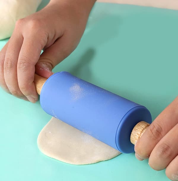 Mini non-stick silikone kagerulle sæt (2 stk.), 23×4.5×4.5cm, til bagning, fondant håndværk, blå.