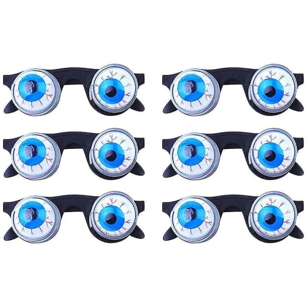 Scary Disguise Eyeball Glasses Funny Spring Eyeball Glasses for Halloween Costume Party Pack of 6