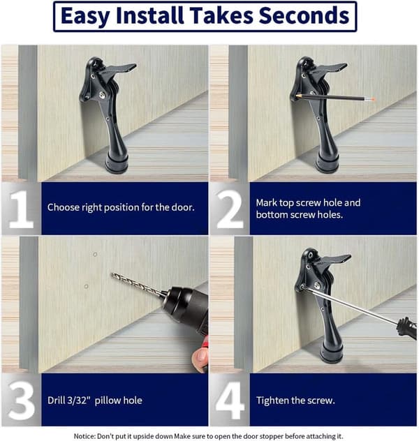 (2 sorte) 13,5 cm - One-click dørstopper kick-down - Møbeltilbehør