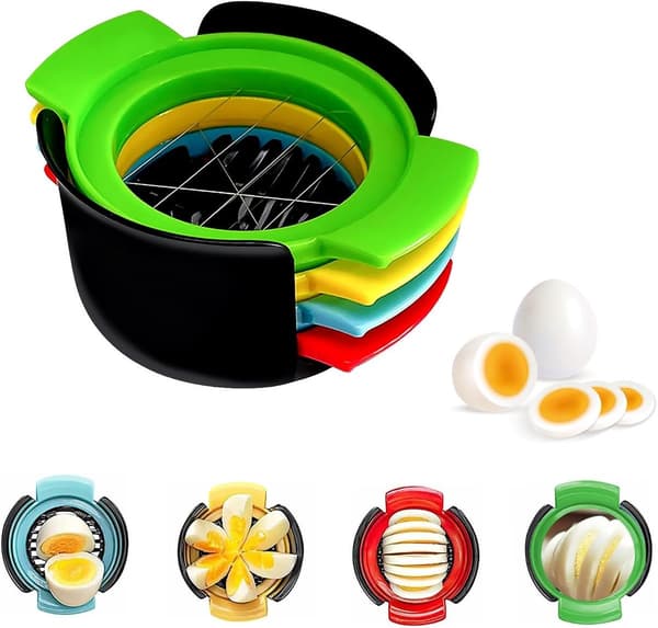 4-i-1 Eggkutter - Multifunksjonell Eggkutter - Laget av Rustfritt Stål og Plast