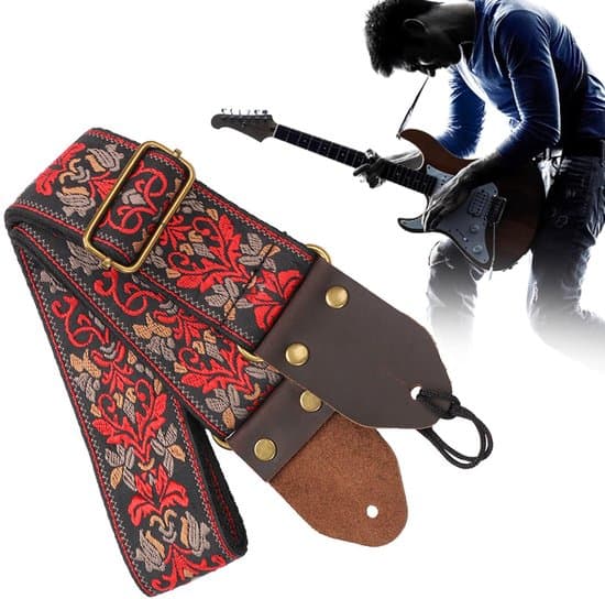 Gitarrband - Justerbart gitarrband - Jacquardväv - Universellt - 5 cm brett