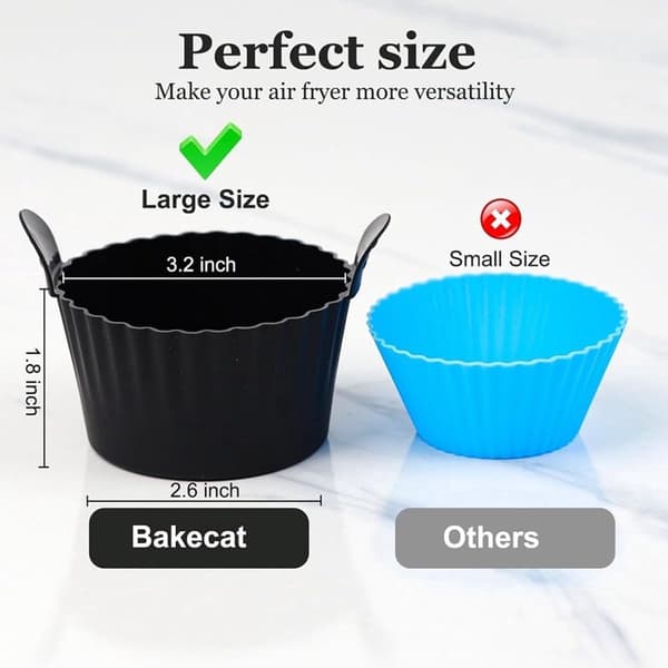 6-delt sæt - Tilbehør til airfryer - Sort - 9*9*5,5 cm