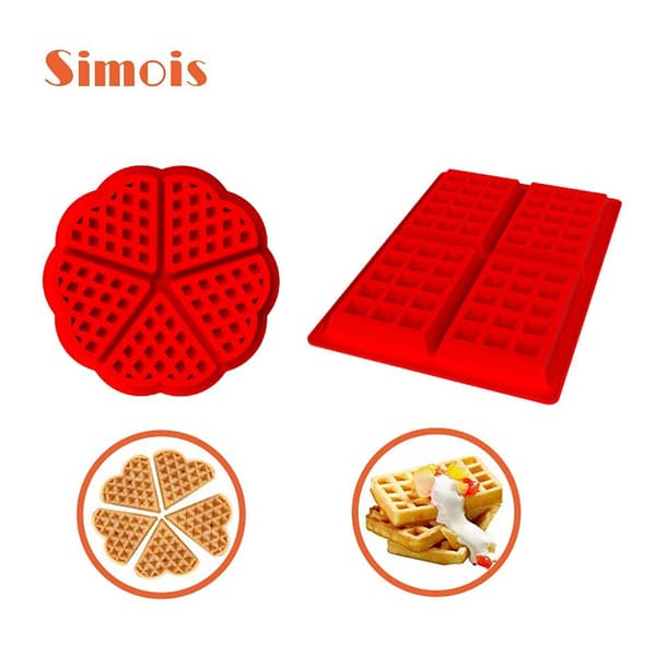 2 stk. Formkaker, Våffelform Silikon, Kakform Isbit Brødform 5 round waffles