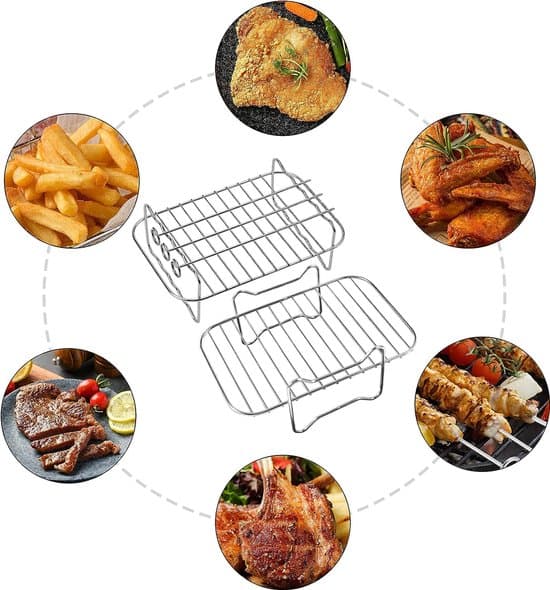 Dual-zone airfryer-rist med to plader - dehydrator-rist - rustfrit stål