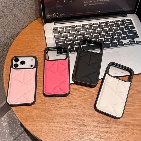 Lämplig för iPhone 17 Air mobilskal, anti-fall triangulärt läderfodral